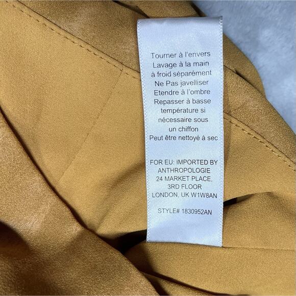Anthropologie Current Air XS Tie Open Back Wrap Blouse Golden Leopard Print NWT - Picture 13 of 13